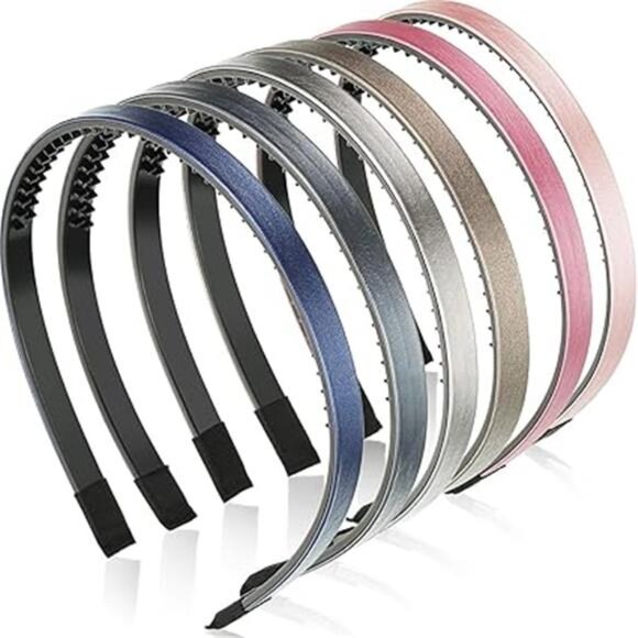 6-Pack Skinny Leather-Covered Headbands – Lustrous Colors - Picture 4 of 7